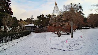 雪景色の函館 香雪園