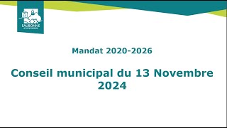 Conseil Municipal du 13 Novembre 2024