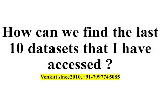 Mainframe tip to see recently accessed datasets #shorts Shorts #Mainframe @venkatsince2010 