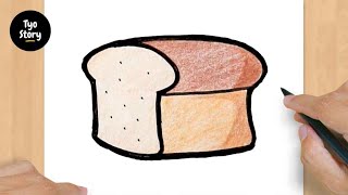 #167 How to Draw a Bread - Easy Drawing Tutorial