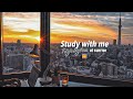 2-HOUR STUDY WITH ME🌅 / relaxing jazz🎷 + fireplace / Tokyo-Skytree at SUNRISE / with countdown+alarm