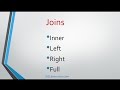 SQL Tutorials - Joins - Inner , Left, Right & Full