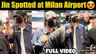 BTS Jin Spotted at Milan Airport Full Video | Jin Arrival in Milan Live Video