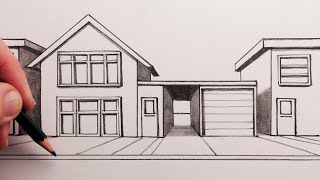 How to Draw a House using One-Point Perspective: Easy Drawing for Beginners