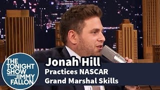 Jonah Hill Practices His NASCAR Grand Marshal Skills