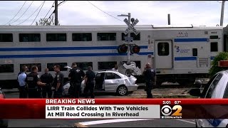 Train Collides With Cars At Crossing In Riverhead