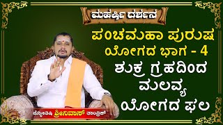 ಪಂಚ ಮಹಾಪುರುಷ ಯೋಗದ ಭಾಗ -4 ಶುಕ್ರ ಗ್ರಹದಿಂದ ಮಾಲವ್ಯ ಯೋಗದ ಫಲ Malavya Yoga Benefits Kannada