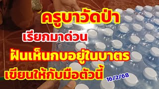 ครูบาวัดป่า เรียกมาด่วน ฝันเห็นกบอยู่ในบาตร เขียนให้กับมือเม็ดเดียว 16/2/68