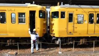 4K 山陽本線 糸崎駅 115系 2000番台 広セキ L-19 ＆ 1000番台 岡オカ D20 1707M 切り離し