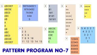 No-7 Number Pattern Program | Number Pattern Program