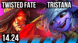 TWISTED FATE vs TRISTANA (MID) | KR Challenger | 14.24