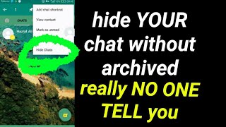 how to hide whatsapp chat without archived in whatsapp without any app