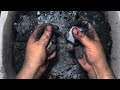 black dyed blocks covered w charcoal powder fail oddly satisfying asmr sleep aid