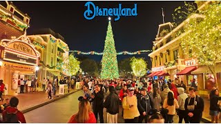 Disneyland Christmas Eve Nighttime Walk | Christmas Fire Works Magic in 4K