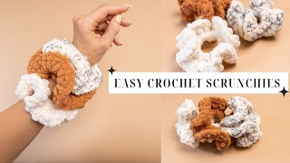 HOW TO CROCHET SUPER EASY CHUNKY SCRUNCHIES.💖🧶✨Quick crochet XXL scrunchies DIY tutorial.