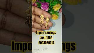 Impon earrings available for booking 9003080014#imponjewellery #impon #gold