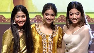 Sai Pallavi, Keerthy Suresh and Rashmika In Single Frame At Aadavallu Meeku Johaarlu Pre Release