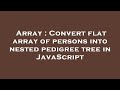 Array : Convert flat array of persons into nested pedigree tree in JavaScript
