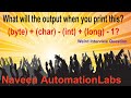 What will be the output when you print this:  (byte) + (char) - (int) + (long) - 1?