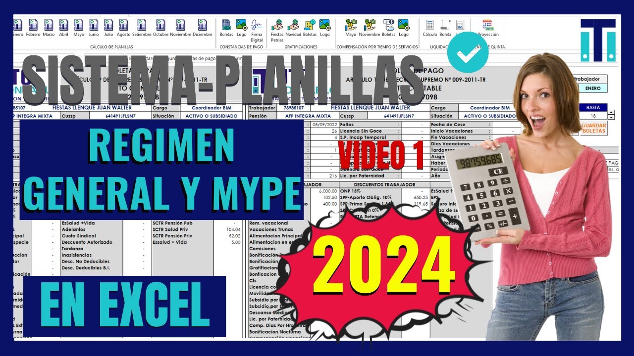 🅿️Sistema De Planillas REGIMEN GENERAL Y MYPE En EXCEL 2024 | LLENADO ...