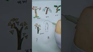 【简笔画】用数字1 - 9画九种大树 【Brief strokes】Use 1 - 9 numbers to draw nine big trees