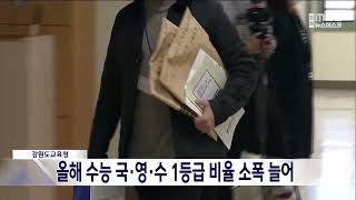 [단신]올해 수능 도내 고3 국.영.수 1등급 늘어 221220