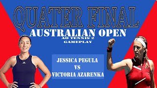 Jessica Pegula VS Victoria Azarenka    Australian Open Quaterfinal    (24/01/2023) 🎮 gameplay on AO