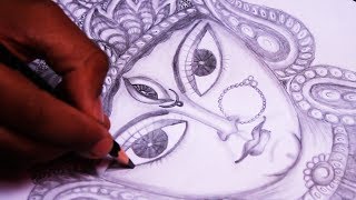 How To Draw Maa Durga Durga Puja Drawing Easy Navratri