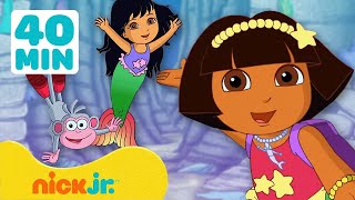 Dora poznaje świat | Przygody z nurkowaniem z Dorą! 🧜‍♀️ | 40-minutowa kompilacja | Nick Jr. Polska