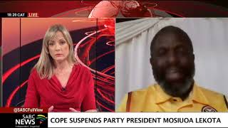 COPE suspends party president Mosiuoa Lekota: Willie Madisha