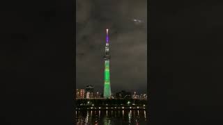 月　東京スカイツリー　ライトアップ 「ジョジョの奇妙な冒険」  Tokyo Skytree Light up JOJOTREE  10周年コラボ ♪ JoJo's Bizarre Adventure