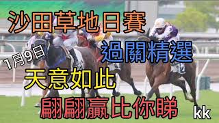 賽馬貼士2021年1月9日沙田草地日賽(過關精選)