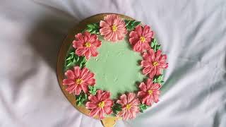 Butter cream cosmos flower cake🎂