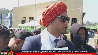 Jop u bah Synshar Lyngdoh Thabah UDP  na Sohiong Constituency