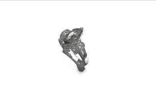 Johareez 2.00CTW Genuine Smoky Topaz \u0026 White Topaz .925 Sterling Silver Ring