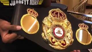 Unbeaten WBA Super Welterweight Super Champion Jarrett Hurd receives his WBA Bel