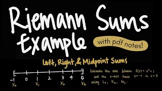 Riemann Sums Example: Finding Left, Right, and Midpoint Riemann Sums