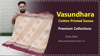 Special Vasundhara Printed Cotton Sarees | Latest Designs | Mana Handloom Sarees