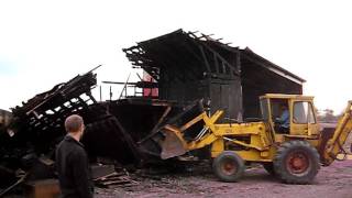 The 111 year old granary at HTM is felled and demolished. 10-30-2011