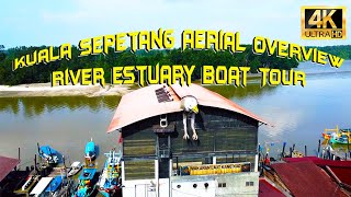 Aerial View Sleepy Kuala Sepetang Historic Fishing Village River Estuary Boating Eco Tour Taiping