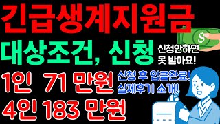 긴급생계지원금 2024년 대상 조건, 재산기준, 신청방법ㅣ기초생활수급자 혜택, 복지, 차상위계층