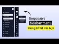 Easy Responsive Sidebar Tutorial | HTML CSS JavaScript | Mayancoders