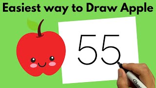 How To Draw An Apple Drawing In Easy Steps From Number 55 | Apple Images /  Picture For Drawing