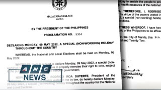 Duterte declares May 9 as 'special non-working holiday' | ANC