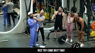 Bodybuilder reaction after this happened//Anatoly gym prank