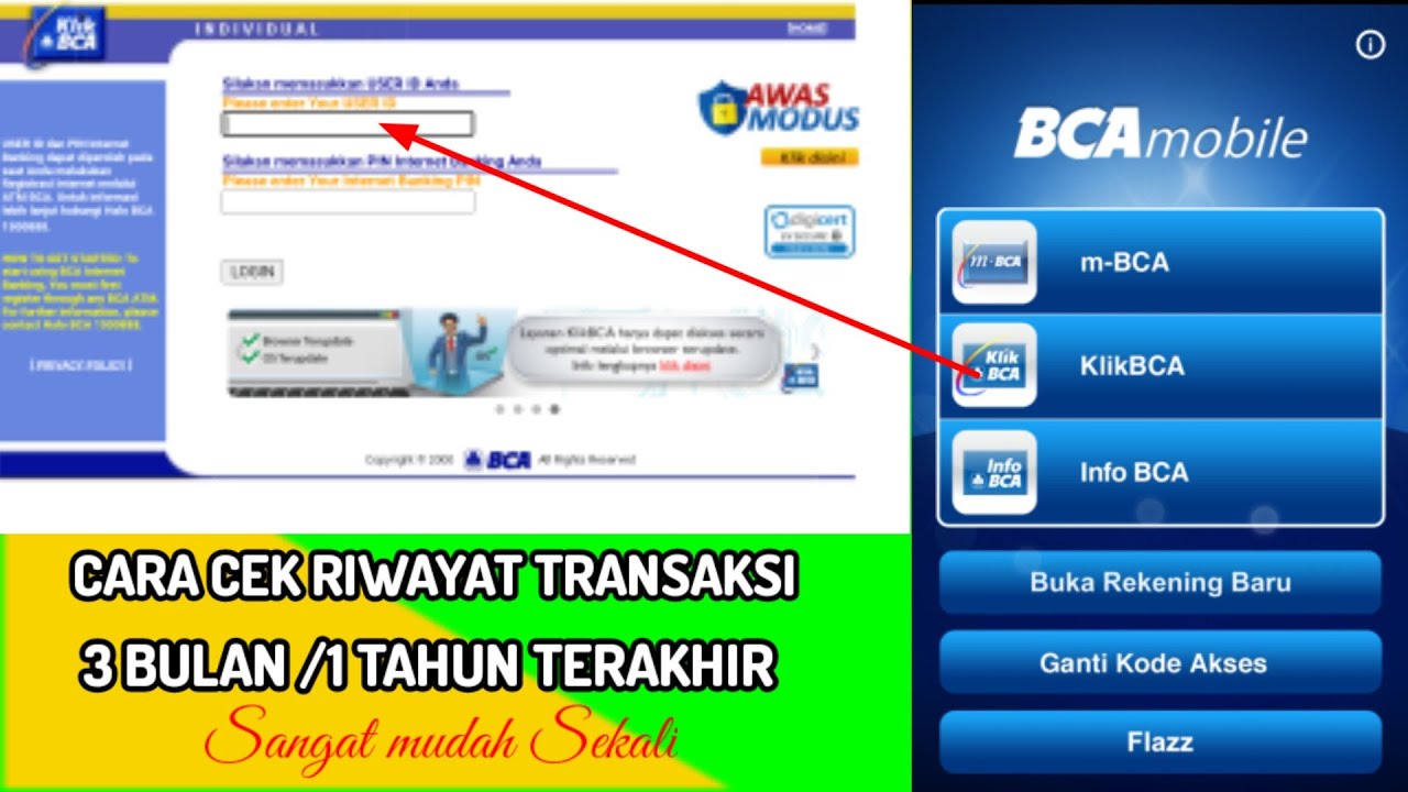 Cara Lihat Riwayat Transaksi || Mutasi Rekening Bca Mobile Banking ...