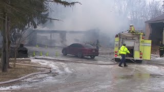 Flames damage garage in Lackawanna County