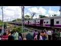 an ominous situation was created when two emu local train made a crossing outside the station