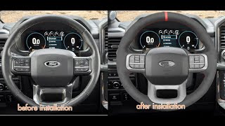 MEWANT---for Ford F-150 / F-150 2021-2023 Lightning Hand Stitch Car Steering Wheel Cover Installing