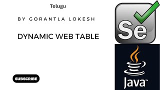 Selenium Java Tutorial 14: Dynamic Web Table in Selenium Java #telugu #selenium #java